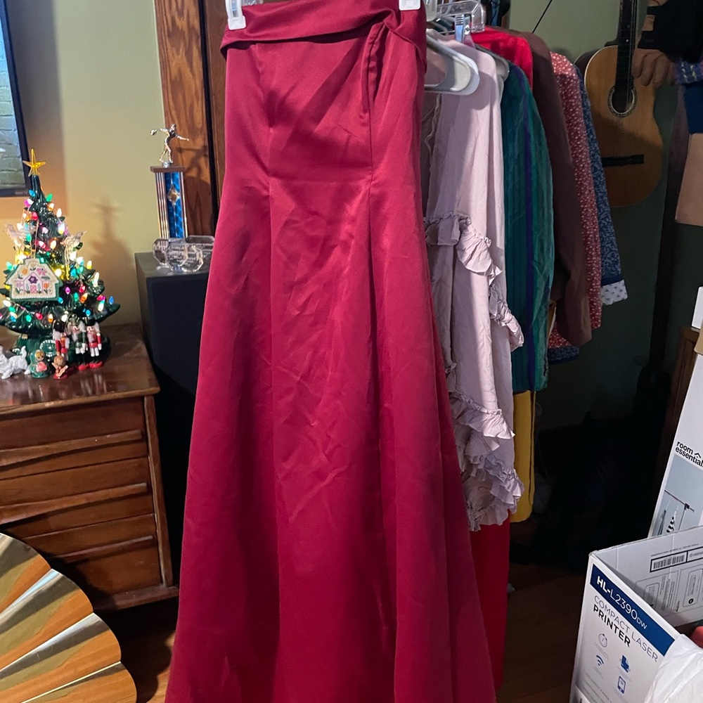 urban girl nites y2k Red strapless formal Dress